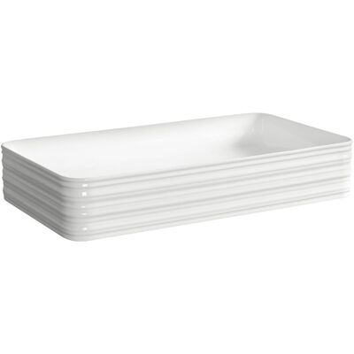 Kerra Umywalka nablatowa 67,5x37,5x12cm prostokątna , biały połysk z dekorem Kerra Umywalka nablatowa 67,5x37,5x12cm prostokątna , biały połysk z dekorem