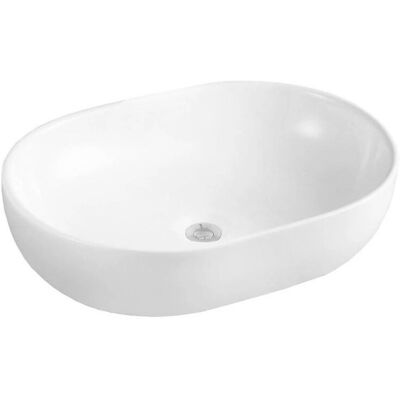 ADK Meble Umywalka nablatowa Blanco biała, owalna ADK Meble Umywalka nablatowa Blanco biała, owalna