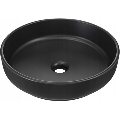 Comad Umywalka nablatowa ceramiczna 40x40 cm czarny mat okrągła Comad Umywalka nablatowa ceramiczna 40x40 cm czarny mat okrągła
