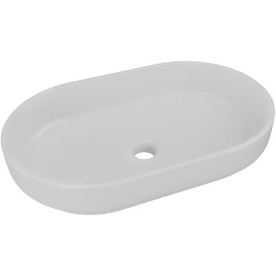 Comad Umywalka nablatowa ceramiczna 55x35 cm jasny beton owalna Comad Umywalka nablatowa ceramiczna 55x35 cm jasny beton owalna