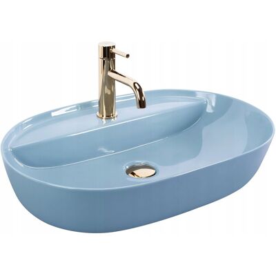Inny producent Umywalka Nablatowa Ceramiczna owalna Rea Aura 61 cm Jasno Niebieska Inny producent Umywalka Nablatowa Ceramiczna owalna Rea Aura 61 cm Jasno Niebieska