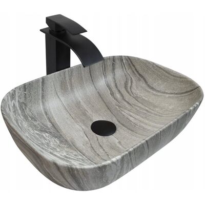 Umywalka nablatowa Estiva ALIA Marmo Gray marmur szara 44,5x32,5x13,5 cm 1 szt. Umywalka nablatowa Estiva ALIA Marmo Gray marmur szara 44,5x32,5x13,5 cm 1 szt.