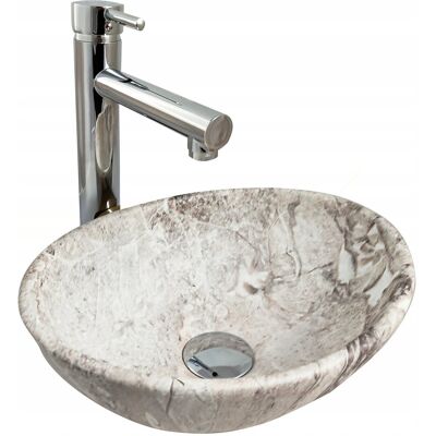 Umywalka nablatowa Estiva ROSTA Marmo Gray marmur szara 34x27x12 cm 1 szt. Umywalka nablatowa Estiva ROSTA Marmo Gray marmur szara 34x27x12 cm 1 szt.