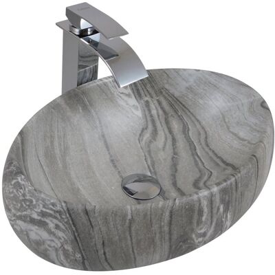 Umywalka nablatowa Estiva TABRIA Marmo Gray marmur szara 48x34x16 cm 1 szt. Umywalka nablatowa Estiva TABRIA Marmo Gray marmur szara 48x34x16 cm 1 szt.