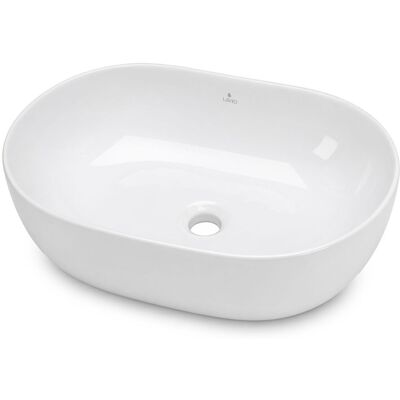 AKORD Fabryka Mebli Umywalka nablatowa owalna ELIPSE ceramiczna 49 cm Biała AKORD Fabryka Mebli Umywalka nablatowa owalna ELIPSE ceramiczna 49 cm Biała