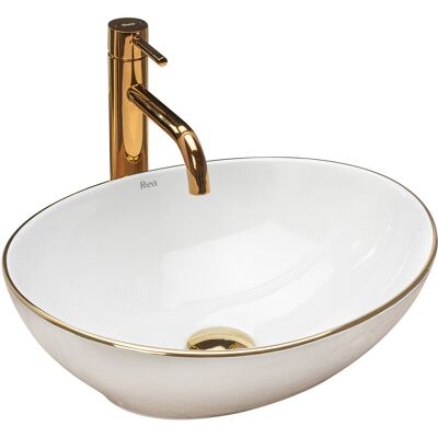 Umywalka Nablatowa Rea Sofia Gold Edge Umywalka Nablatowa Rea Sofia Gold Edge
