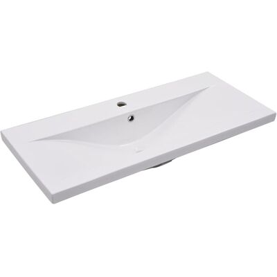 vidaXL Wbudowana umywalka - 91x39,5x18,5 cm Ceramika Biała vidaXL Wbudowana umywalka - 91x39,5x18,5 cm Ceramika Biała