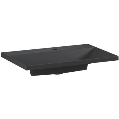 KROFAM Umywalka wpuszczana EDGE 70 cm czarny mat kwarcowa z otworem KROFAM Umywalka wpuszczana EDGE 70 cm czarny mat kwarcowa z otworem