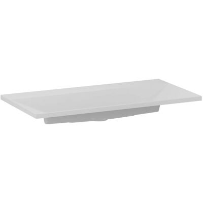 KROFAM Umywalka wpuszczana EDGE 90 cm biały mat kwarcowa bez otworu KROFAM Umywalka wpuszczana EDGE 90 cm biały mat kwarcowa bez otworu