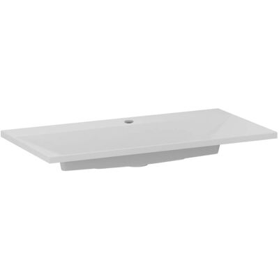 KROFAM Umywalka wpuszczana EDGE 90 cm biały mat kwarcowa z otworem KROFAM Umywalka wpuszczana EDGE 90 cm biały mat kwarcowa z otworem