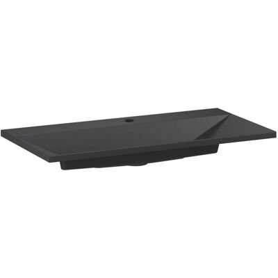 KROFAM Umywalka wpuszczana EDGE 90 cm czarny mat kwarcowa z otworem KROFAM Umywalka wpuszczana EDGE 90 cm czarny mat kwarcowa z otworem