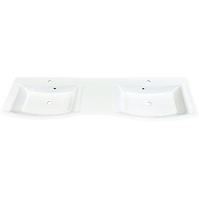 IdealStones Umywalka wpuszczana w blat, asymetryczna, biała, 174 x 51 cm IdealStones Umywalka wpuszczana w blat, asymetryczna, biała, 174 x 51 cm