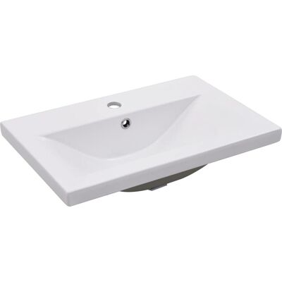 vidaXL Wbudowana Umywalka - Ceramika Biała - 61x39,5x18,5 cm vidaXL Wbudowana Umywalka - Ceramika Biała - 61x39,5x18,5 cm