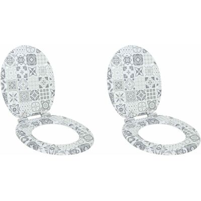 vidaXL Deska toaletowa 2 pcs Niebieska i biała porcelana 44 x 38 cm vidaXL Deska toaletowa 2 pcs Niebieska i biała porcelana 44 x 38 cm