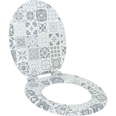 vidaXL Deska toaletowa Niebieska i biała porcelana 44 x 38 cm vidaXL Deska toaletowa Niebieska i biała porcelana 44 x 38 cm