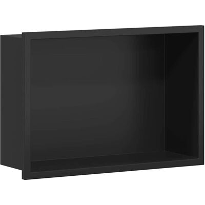 vidaXL Nisza prysznicowa Czarny 30 x 20 x 9.5 cm Stal nierdzewna vidaXL Nisza prysznicowa Czarny 30 x 20 x 9.5 cm Stal nierdzewna