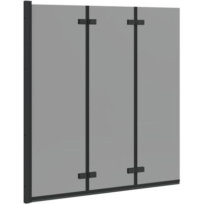 vidaXL Osłona prysznicowa Czarny 130 x 138 cm Szkło ESG i aluminium vidaXL Osłona prysznicowa Czarny 130 x 138 cm Szkło ESG i aluminium