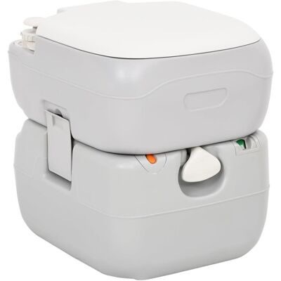 vidaXL Przenośna toaleta kempingowa Szara i Biała 22+12 L HDPE - Toaleta kempingowa vidaXL Przenośna toaleta kempingowa Szara i Biała 22+12 L HDPE - Toaleta kempingowa