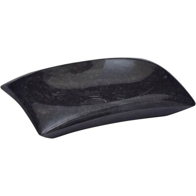 vidaXL Umywalka, czarna, 50x35x10 cm, marmurowa vidaXL Umywalka, czarna, 50x35x10 cm, marmurowa
