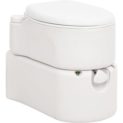 vidaXL Przenośna toaleta kempingowa - Biała 24+17L HDPE & Emalia vidaXL Przenośna toaleta kempingowa - Biała 24+17L HDPE & Emalia