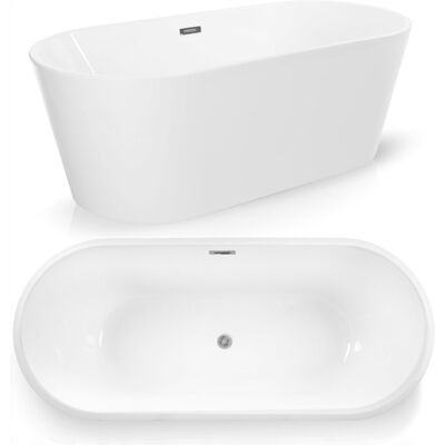Wanna Wolnostojąca Biała Owalna Akrylowa Corciano Jupiter 160x75 Syfon Wanna Wolnostojąca Biała Owalna Akrylowa Corciano Jupiter 160x75 Syfon
