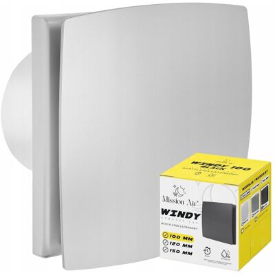 Mission Wentylator Łazienkowy Windy 100 S Silver Z Klapką Zwrotną Mission Wentylator Łazienkowy Windy 100 S Silver Z Klapką Zwrotną