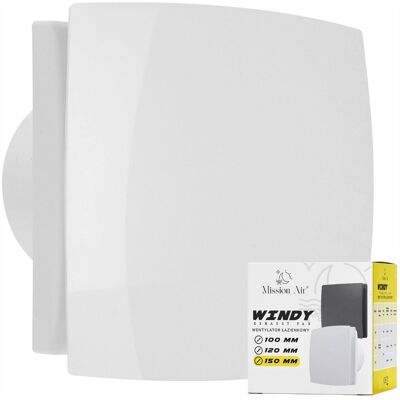 Mission Wentylator Łazienkowy Windy 150 S White Z Klapką Zwrotną Mission Wentylator Łazienkowy Windy 150 S White Z Klapką Zwrotną