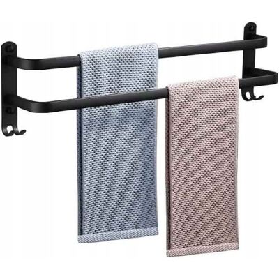 inna (Inny) WIESZAK ŁAZIENKOWY NA RĘCZNIKI aluminiowy z haczykami 60 cm CZARNY MAT inna (Inny) WIESZAK ŁAZIENKOWY NA RĘCZNIKI aluminiowy z haczykami 60 cm CZARNY MAT