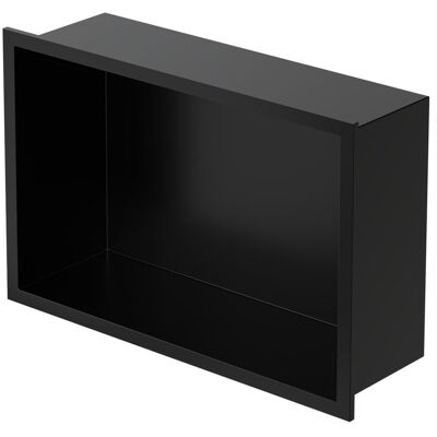 Wnęka prysznicowa 30x20 cm czarna wykonana ze stali nierdzewnej, wnękowa ścienna półka prysznicowa LuxeBath Wnęka prysznicowa 30x20 cm czarna wykonana ze stali nierdzewnej, wnękowa ścienna półka prysznicowa LuxeBath