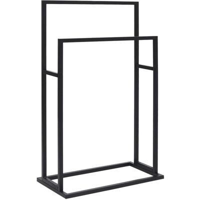 VMP Wolnostojący wieszak na ręcznik, czarny, 48x24x78,5 cm, żelazny VMP Wolnostojący wieszak na ręcznik, czarny, 48x24x78,5 cm, żelazny