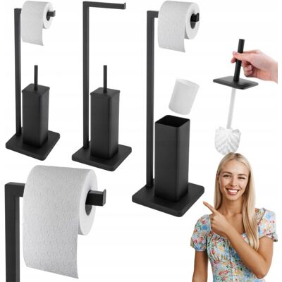 nieznany producent ZESTAW 2W1 STOJAK UCHWYT NA PAPIER TOALETOWY I SZCZOTKA DO TOALETY WC nieznany producent ZESTAW 2W1 STOJAK UCHWYT NA PAPIER TOALETOWY I SZCZOTKA DO TOALETY WC