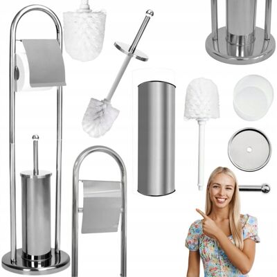 nieznany producent ZESTAW STOJAK NA PAPIER TOALETOWY STALOWY SZCZOTKA DO TOALETY WC ŁAZIENKI nieznany producent ZESTAW STOJAK NA PAPIER TOALETOWY STALOWY SZCZOTKA DO TOALETY WC ŁAZIENKI