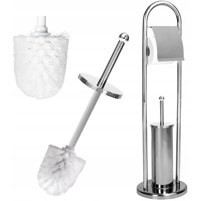 inna (Inny) ZESTAW STOJAK NA PAPIER TOALETOWY+ SZCZOTKA DO WC SREBRNY STALOWY SOLIDNY inna (Inny) ZESTAW STOJAK NA PAPIER TOALETOWY+ SZCZOTKA DO WC SREBRNY STALOWY SOLIDNY