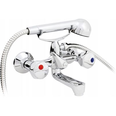 Bateria Wannowa Dwuuchwytowa Ścienna Hydroland Standard Srebrny B101 Bateria Wannowa Dwuuchwytowa Ścienna Hydroland Standard Srebrny B101