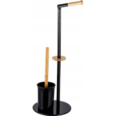 Bisk Umbra Stojak Wc Czarny/bambus Bisk Umbra Stojak Wc Czarny/bambus