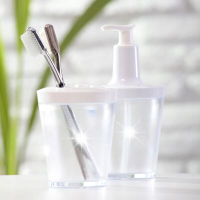 Dozownik do mydła Flow Recycled biały 250ml Koziol Dozownik do mydła Flow Recycled biały 250ml Koziol
