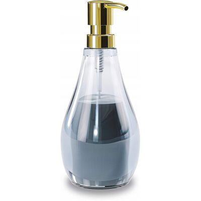 Umbra Dozownik do mydła w płynie szklany niebieski, złoty łazienkowy DROPLET Umbra Dozownik do mydła w płynie szklany niebieski, złoty łazienkowy DROPLET