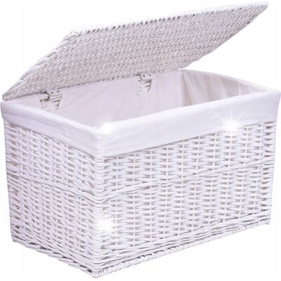 Gockowiak Kufer wiklinowy 56x34x34 cm - 65L - biały Gockowiak Kufer wiklinowy 56x34x34 cm - 65L - biały