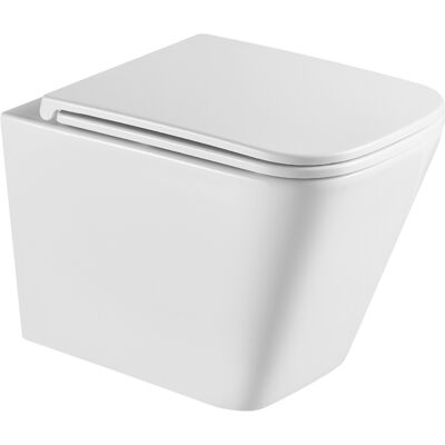 Miska Muszla Wisząca Wc Rimless Onyx Rino Podwieszana Slim Biały Kwadrat Miska Muszla Wisząca Wc Rimless Onyx Rino Podwieszana Slim Biały Kwadrat