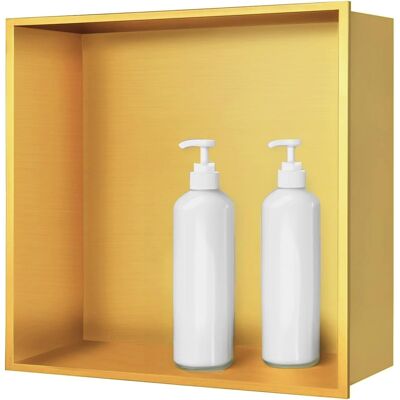 sunrik Nisza Prysznicowa Do Zabudowy 30x30x10 Cm, Złota, Półka Łazienkowa sunrik Nisza Prysznicowa Do Zabudowy 30x30x10 Cm, Złota, Półka Łazienkowa