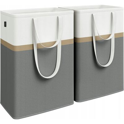 Songmics Kosz Na Pranie 75l 2szt Składany Uchwyty Łupkowoszary Songmics Kosz Na Pranie 75l 2szt Składany Uchwyty Łupkowoszary