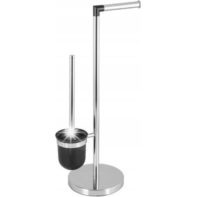 AWD Interior Stojak Uchwyt Na Papier Toaletowy Z Szczotką Wc Srebrny Metalowy Łazienkowy AWD Interior Stojak Uchwyt Na Papier Toaletowy Z Szczotką Wc Srebrny Metalowy Łazienkowy