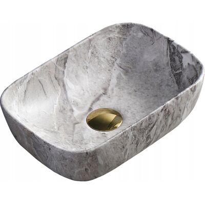 Hydrosan Umywalka Nablatowa Ceramiczna Prostokątna Milo Szary Marmur Mat 37x25 Cm Hydrosan Umywalka Nablatowa Ceramiczna Prostokątna Milo Szary Marmur Mat 37x25 Cm