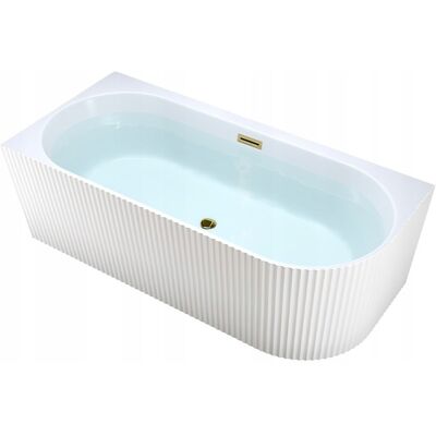 Hydrosan Wanna Przyścienna Ryflowana Rio 504a Lewa Biała Przelew Złoty 140x75 Cm Hydrosan Wanna Przyścienna Ryflowana Rio 504a Lewa Biała Przelew Złoty 140x75 Cm