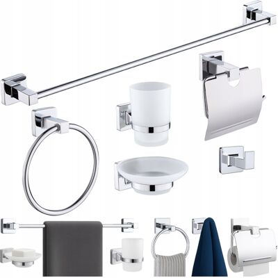 Hydrosan ZESTAW ŁAZIENKOWY AKCESORIA KOMPLET WIESZAK UCHWYT 6W1 DYLAN CHROM Hydrosan ZESTAW ŁAZIENKOWY AKCESORIA KOMPLET WIESZAK UCHWYT 6W1 DYLAN CHROM
