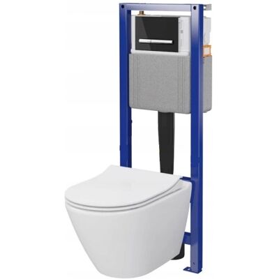 Zestaw Podtynkowy Wc Cersanit System 40 Mech City Oval Przycisk Szkło Czarn Zestaw Podtynkowy Wc Cersanit System 40 Mech City Oval Przycisk Szkło Czarn