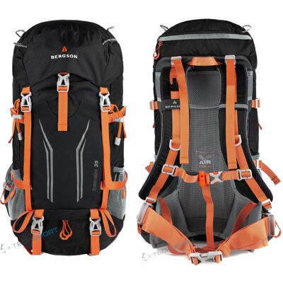 BERGSON TUNNEBO 35L ODDYCHAJĄCY PLECAK TREKKINGOWY CZARNO-POMARAŃCZOWY BERGSON TUNNEBO 35L ODDYCHAJĄCY PLECAK TREKKINGOWY CZARNO-POMARAŃCZOWY
