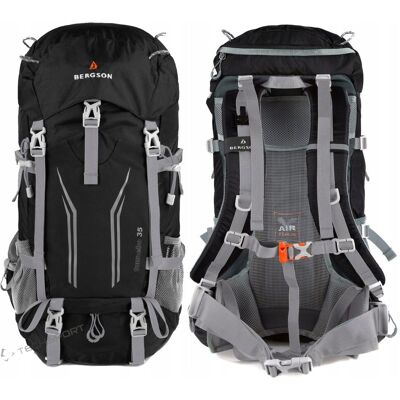 BERGSON TUNNEBO 35L ODDYCHAJĄCY PLECAK TREKKINGOWY CZARNY BERGSON TUNNEBO 35L ODDYCHAJĄCY PLECAK TREKKINGOWY CZARNY