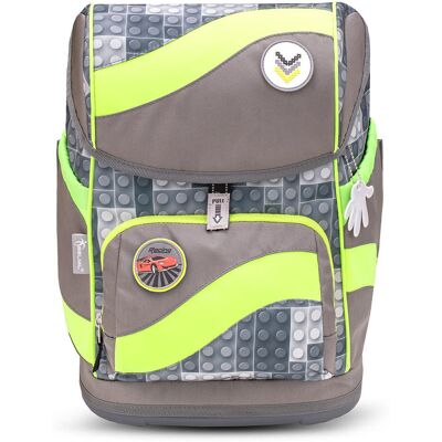 Ergonomiczny plecak szkolny Belmil Smarty Torba szkolna 'Bricks Neon' Ergonomiczny plecak szkolny Belmil Smarty Torba szkolna 'Bricks Neon'
