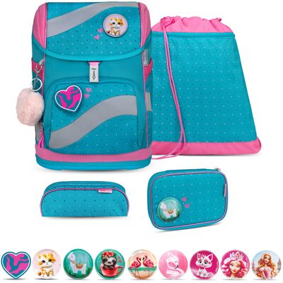Ergonomiczny plecak szkolny Belmil Smarty Torba szkolna 'Hearts and Dots' Ergonomiczny plecak szkolny Belmil Smarty Torba szkolna 'Hearts and Dots'